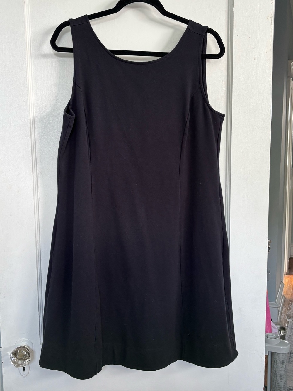 Lands' End Sleeveless Black A-Line Dress